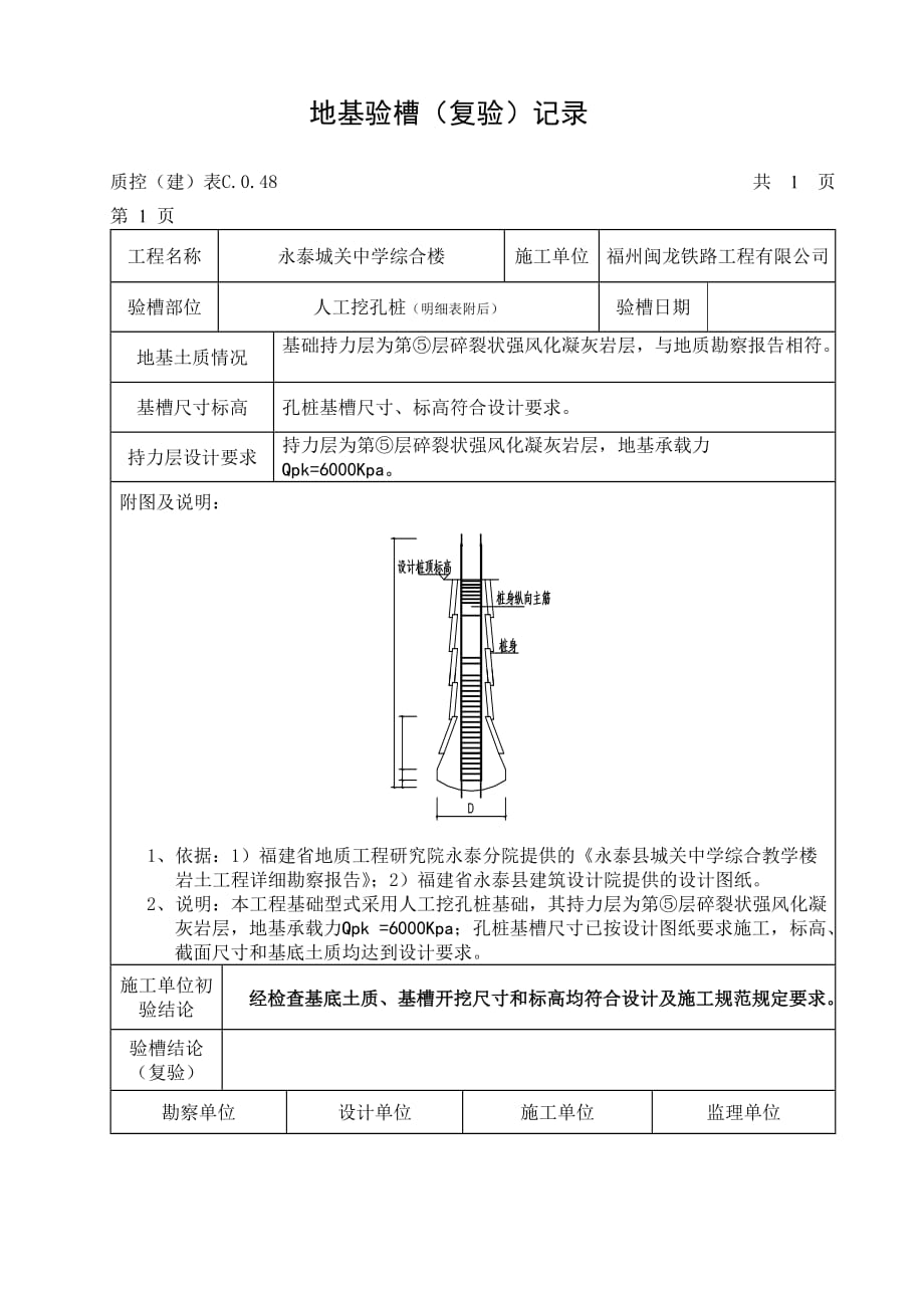 人工挖孔桩地基验槽_第1页