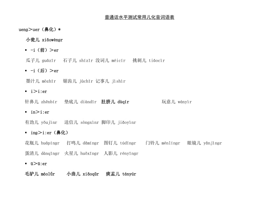 普通话水平测试常用儿化音词语表资料_第4页