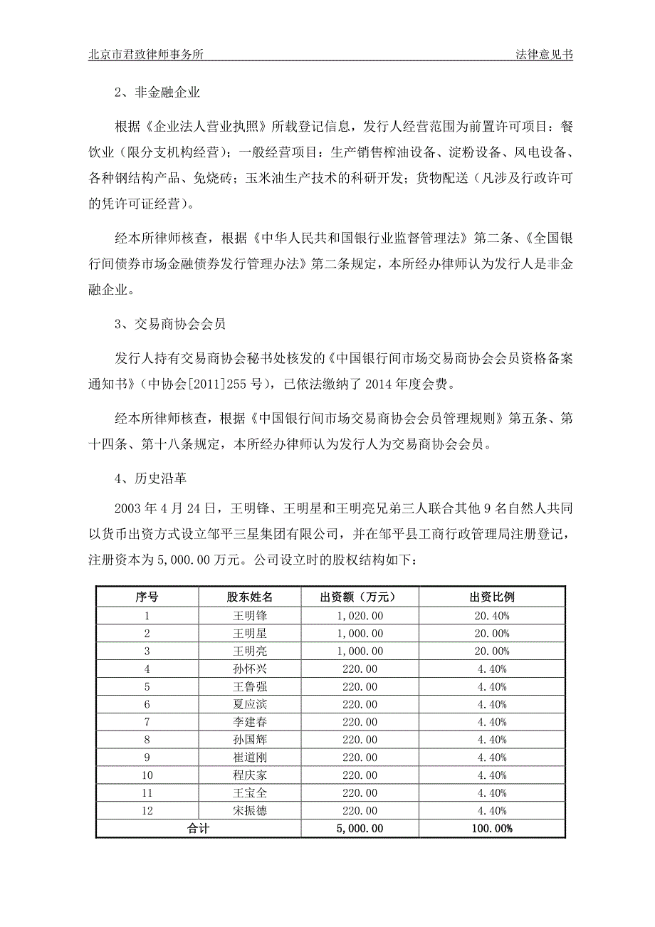 山东三星集团有限公司2014年度第一期中期票据法律意见书_第4页