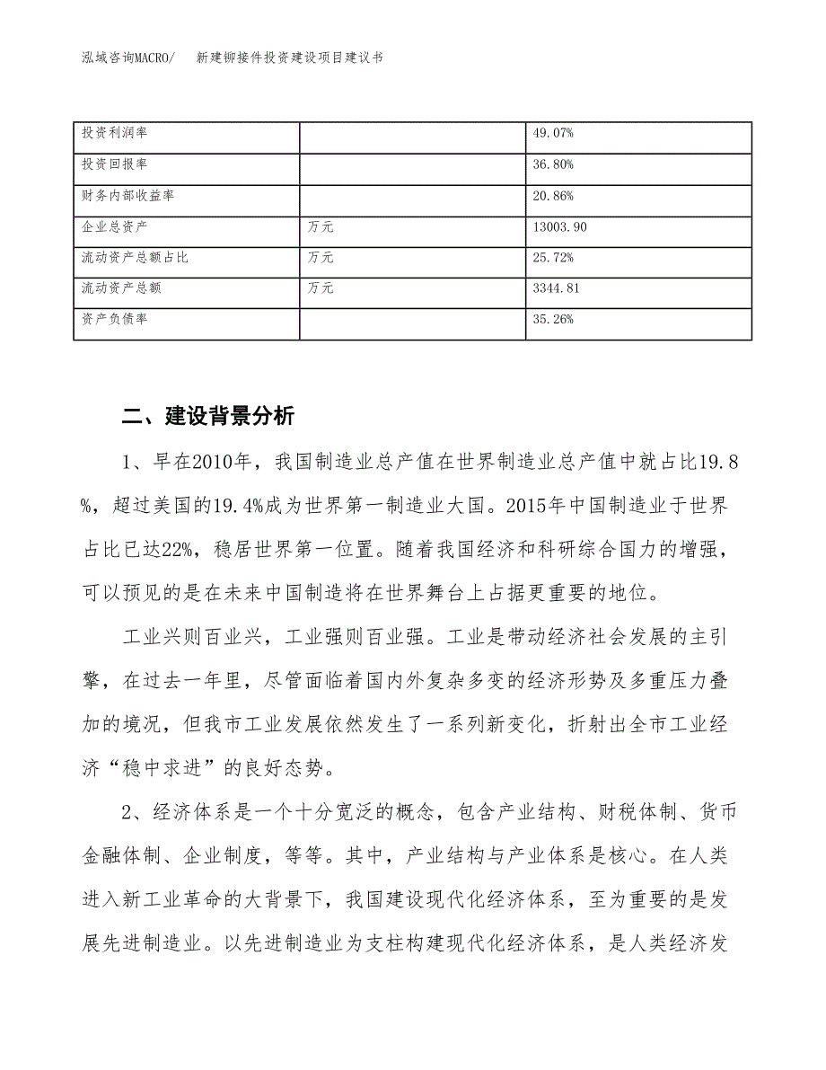 新建铆接件投资建设项目建议书参考模板.docx_第3页