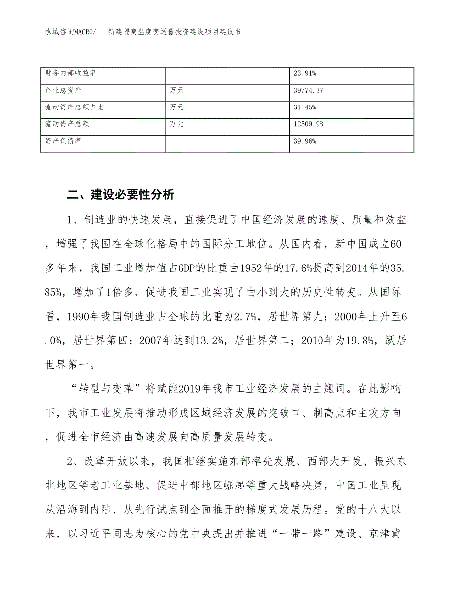 新建隔离温度变送器投资建设项目建议书参考模板.docx_第3页