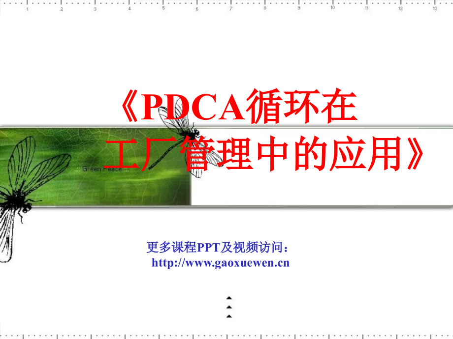 pdca循环在工厂管理中的应用讲义_第1页