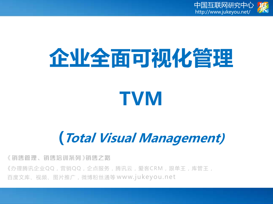 企业全面可视化管理tvm培训教材_第1页