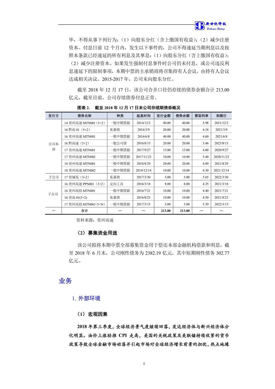 贵州高速公路集团有限公司2019第一期中期票据主体和债项信用评级报告_第5页
