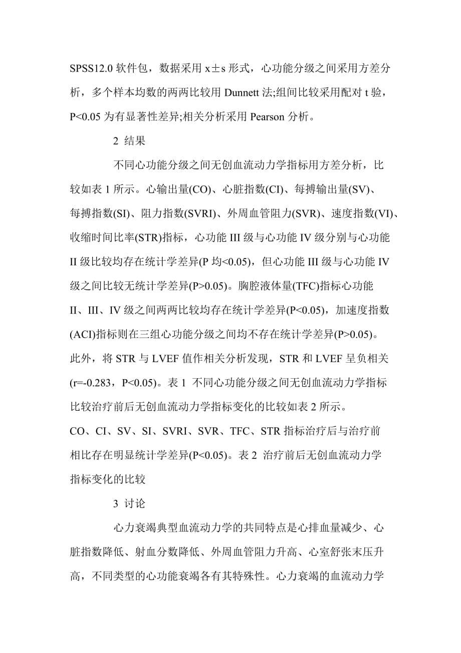 无创血流动力学指标在慢性心力衰竭诊治中临床应用_第5页