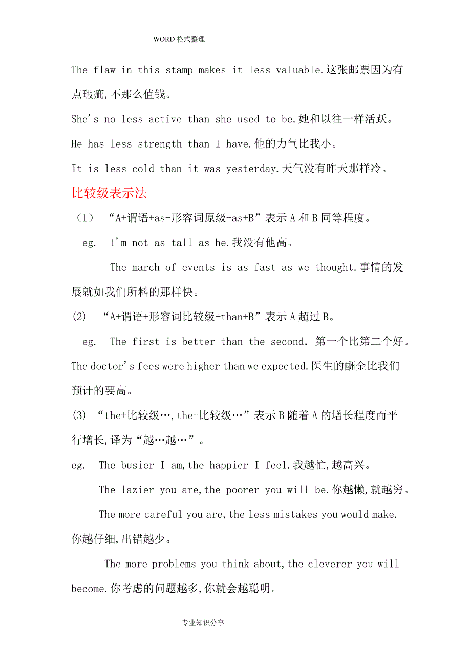 形容词的比较级及最高级讲解及练习试题_第3页