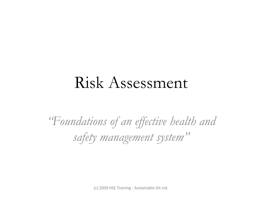 risk assessment(英文版)_第1页