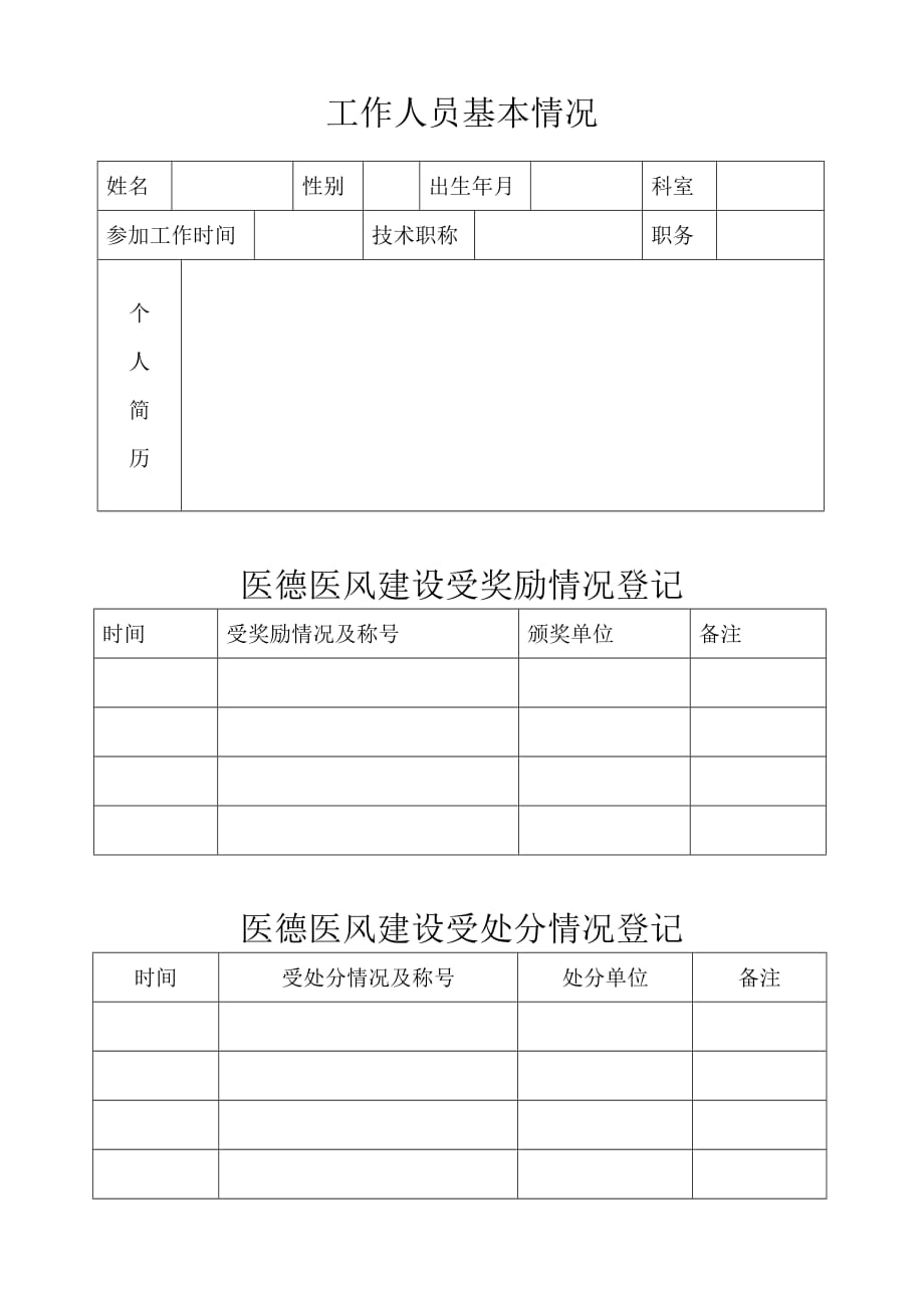 医院管理个人医德医风档案_第3页