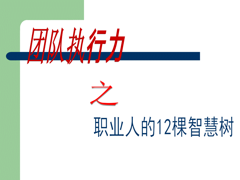 团队执行力之职业人的12棵智慧树_第1页