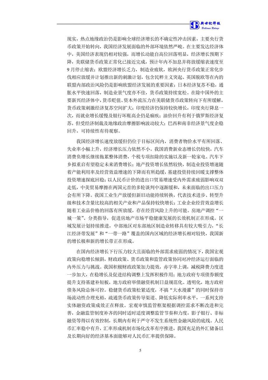 天津北辰科技园区总公司2019第一期中期票据评级报告_第5页