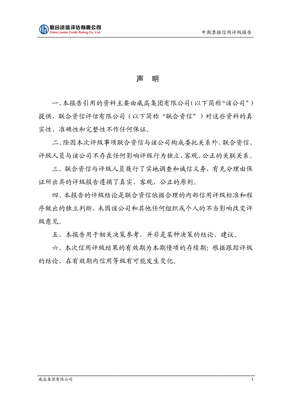 威高集团有限公司2019第一期中期票据信用评级报告_第3页