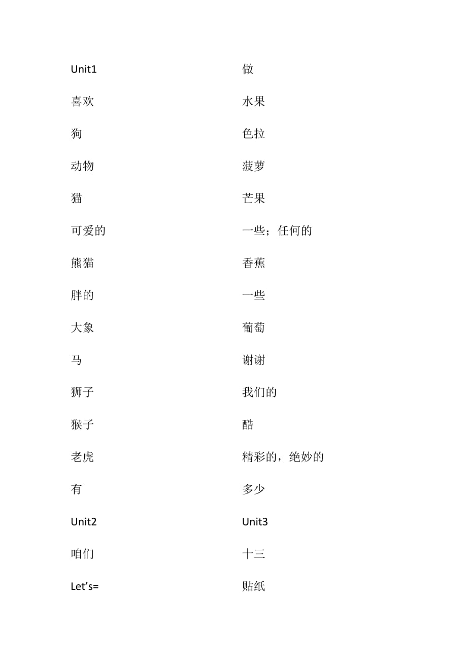 译林版英语四年级上册单词汇默写_第1页