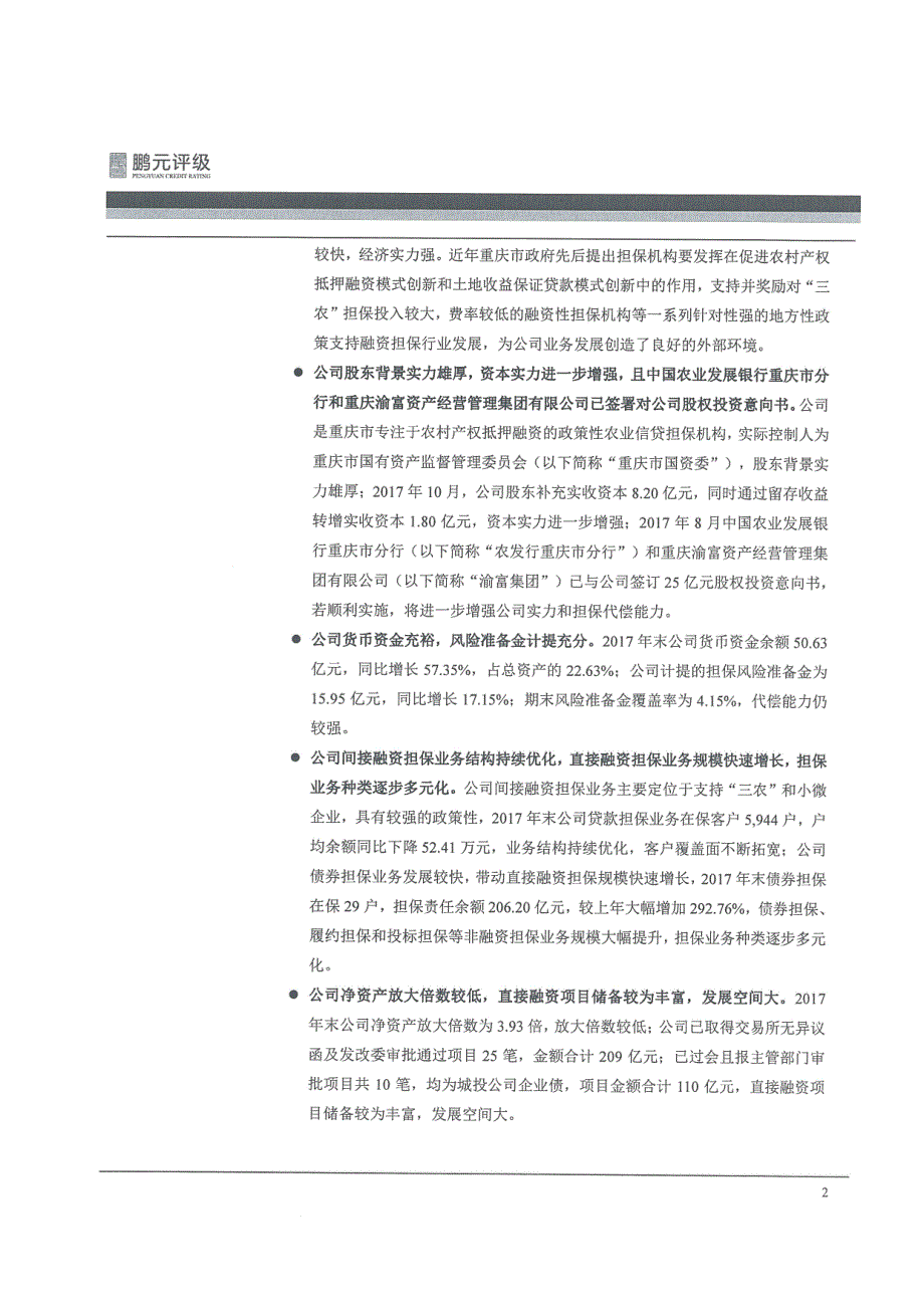 重庆兴农融资担保集团有限公司2018年主体长期信用跟踪评级报告_第3页