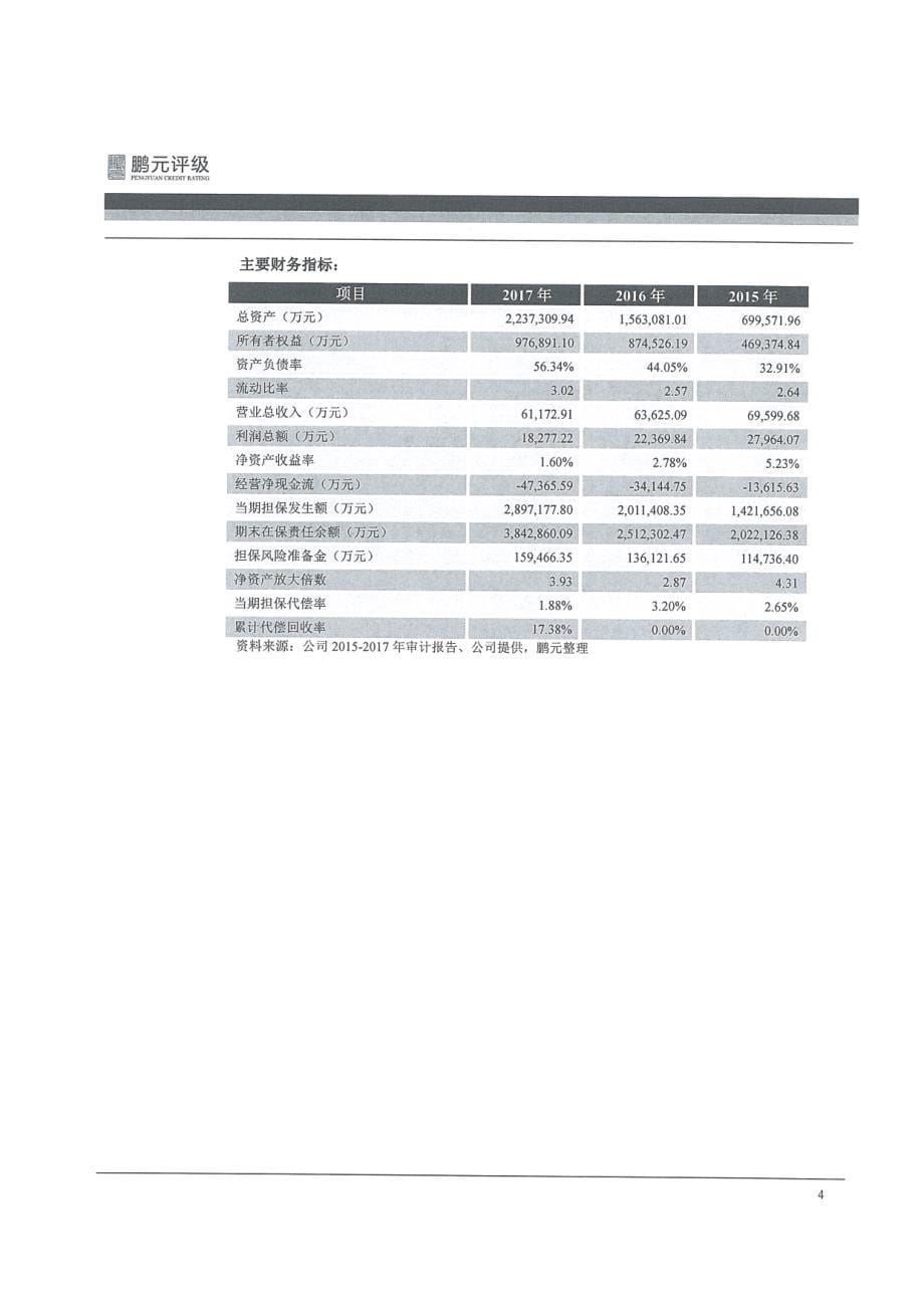 重庆兴农融资担保集团有限公司2018年主体长期信用跟踪评级报告_第5页