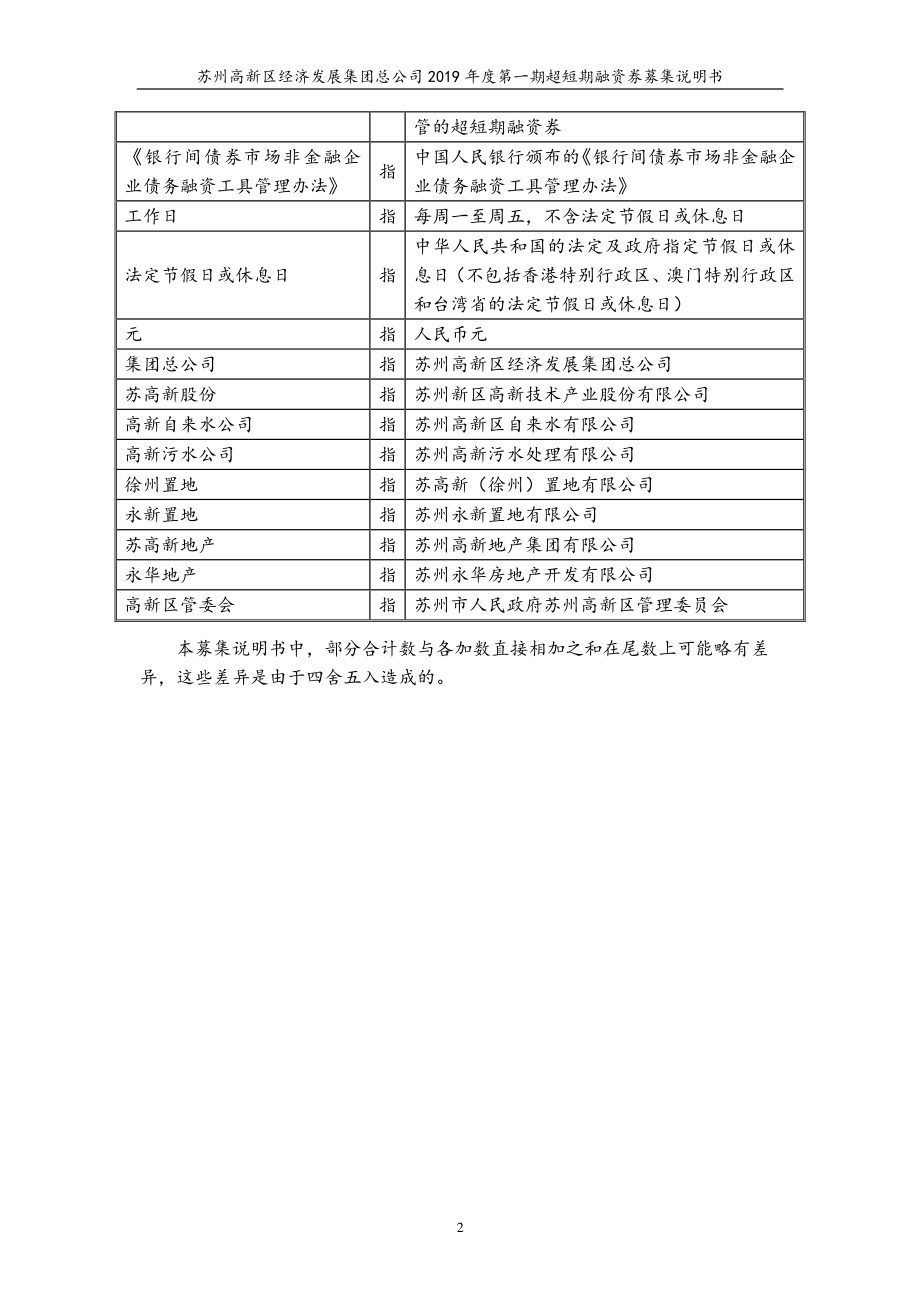 苏州高新区经济发展集团总公司2019第一期超短期融资券募集说明书_第4页