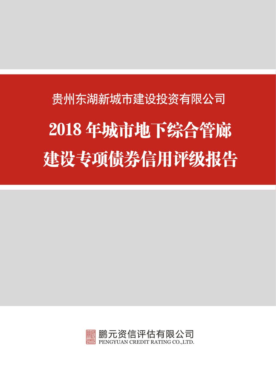 贵州东湖新城市建设投资有限公司2018年城市地下综合管廊建设专项债券信用评级报告_第1页