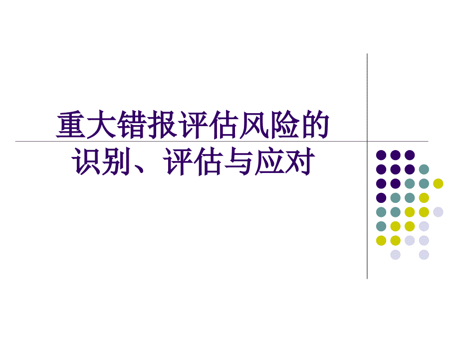 重大错报风险的识别评估与应对讲义_第1页