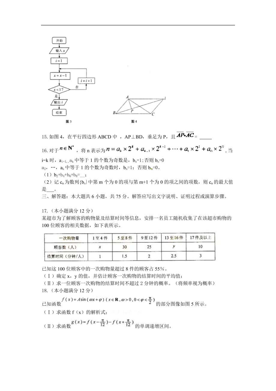 2016湖南省高考文科数学试题（文数）_第3页