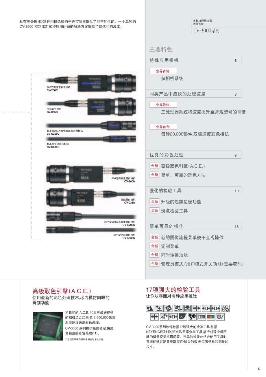 keyence cv-3000系列多相机通用机器视觉系统用户手册_第5页