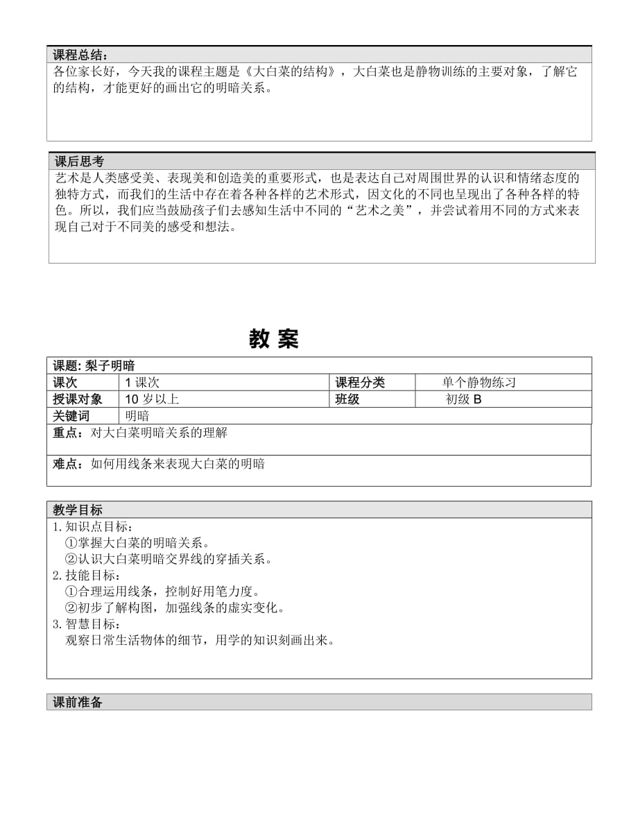 五年级上册美术课外班教案-大白菜结构 全国通用_第2页