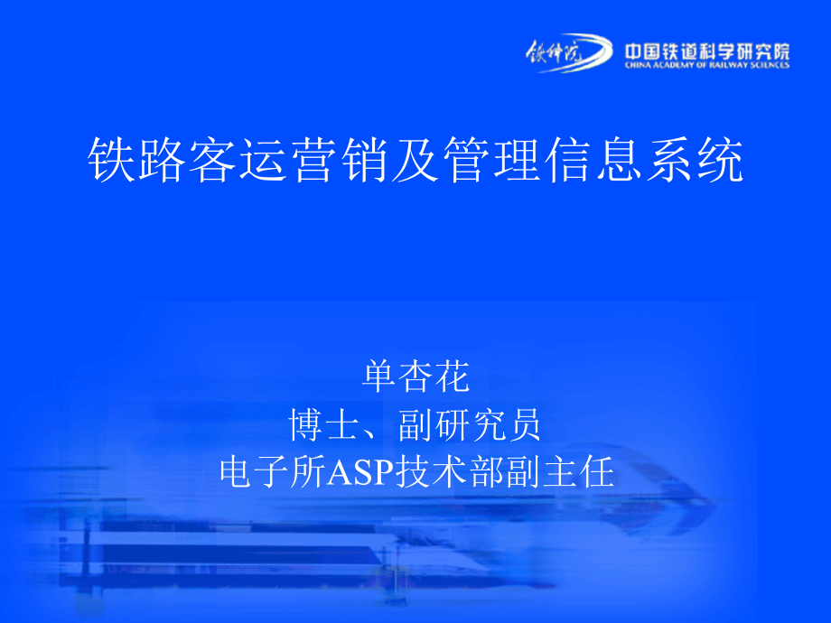 铁路客运营销及管理信息系统课件_第1页