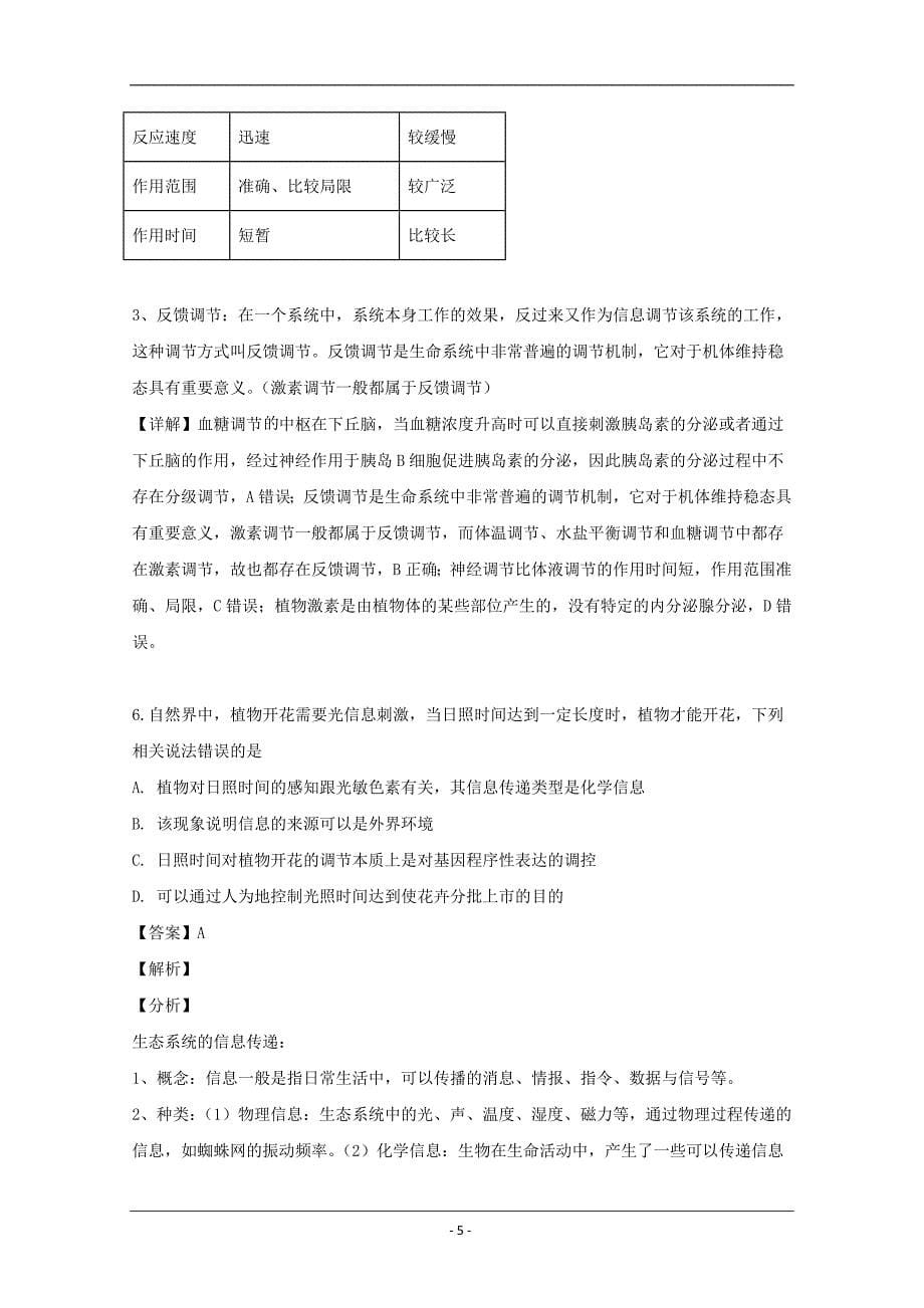 湖南省长沙市2019届高三下学期月考（八）理科综合生物试题 Word版含解析_第5页