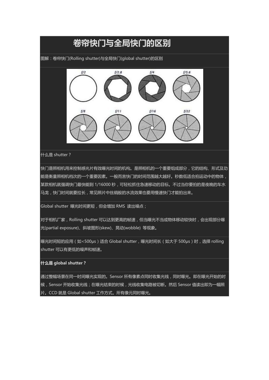 卷帘快门与全局快门的区别_第1页