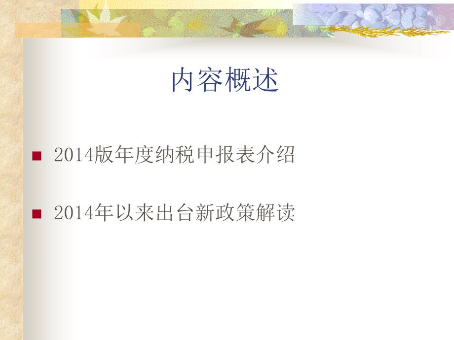 新企业所得税申报表及新出台税收政策介绍_第2页