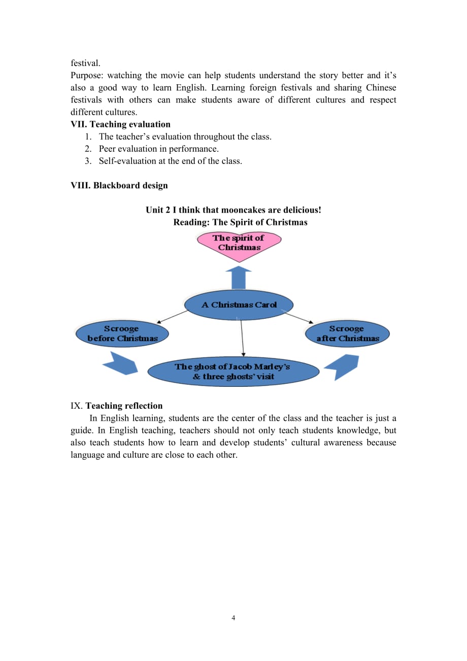 九年级unit 2reading the spirit of christmas教学设计_第4页