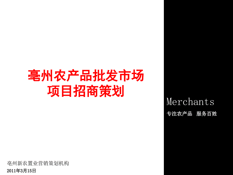 农产品批发市场项目招商策划_第1页