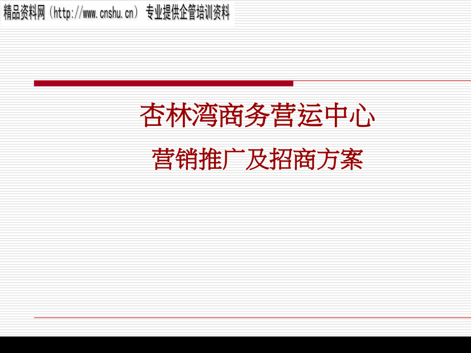 某商务营运中心营销推广与招商方案_第1页