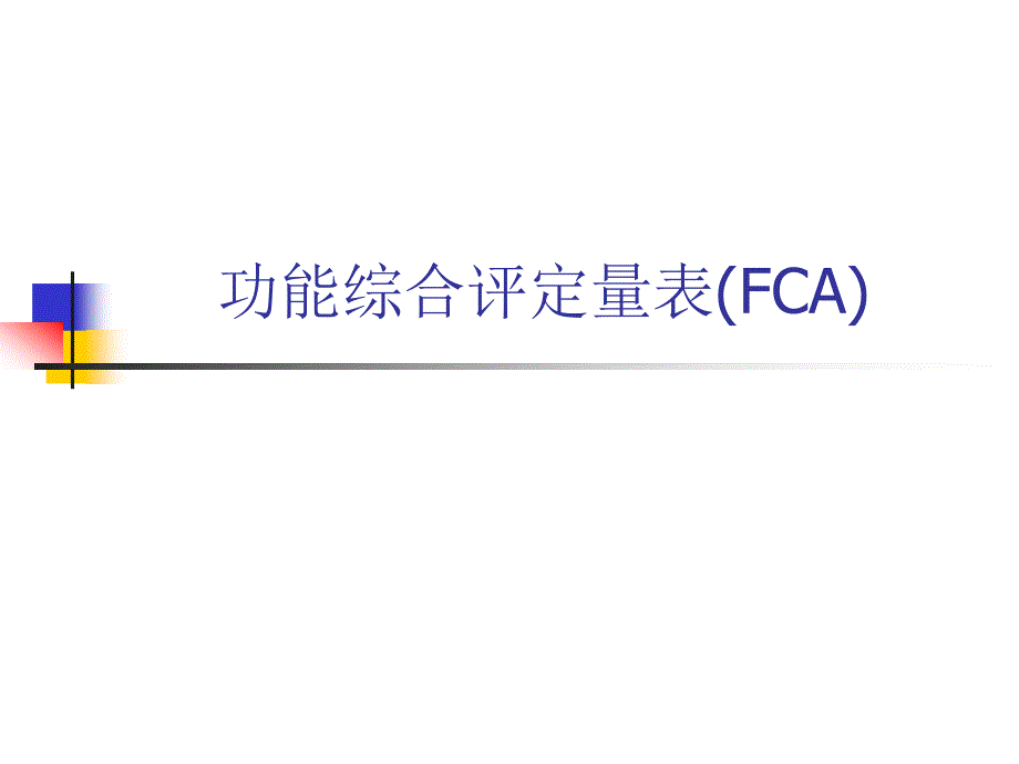 功能综合评定量表fca资料_第1页