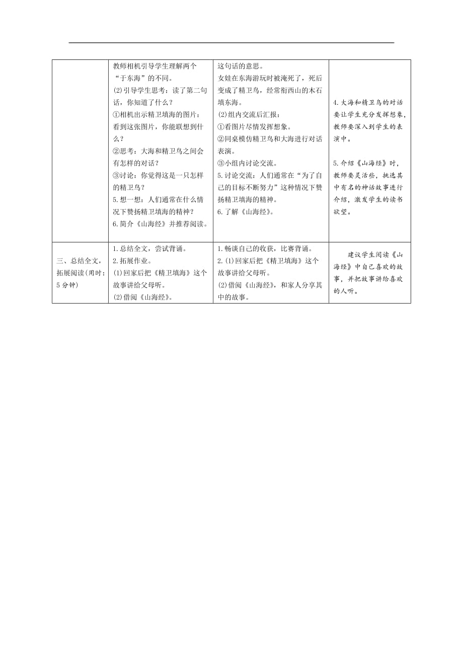 四年级上册语文导学案-13《精卫填海》人教（部编版）_第3页