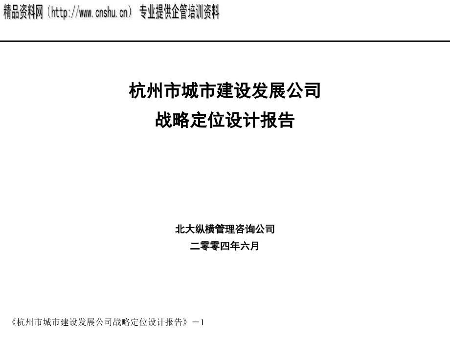 杭州某公司战略定位设计报告1_第1页