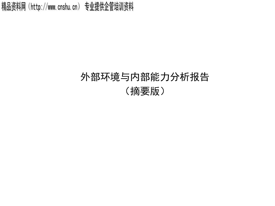 外部环境与内部能力分析报告研究_第1页