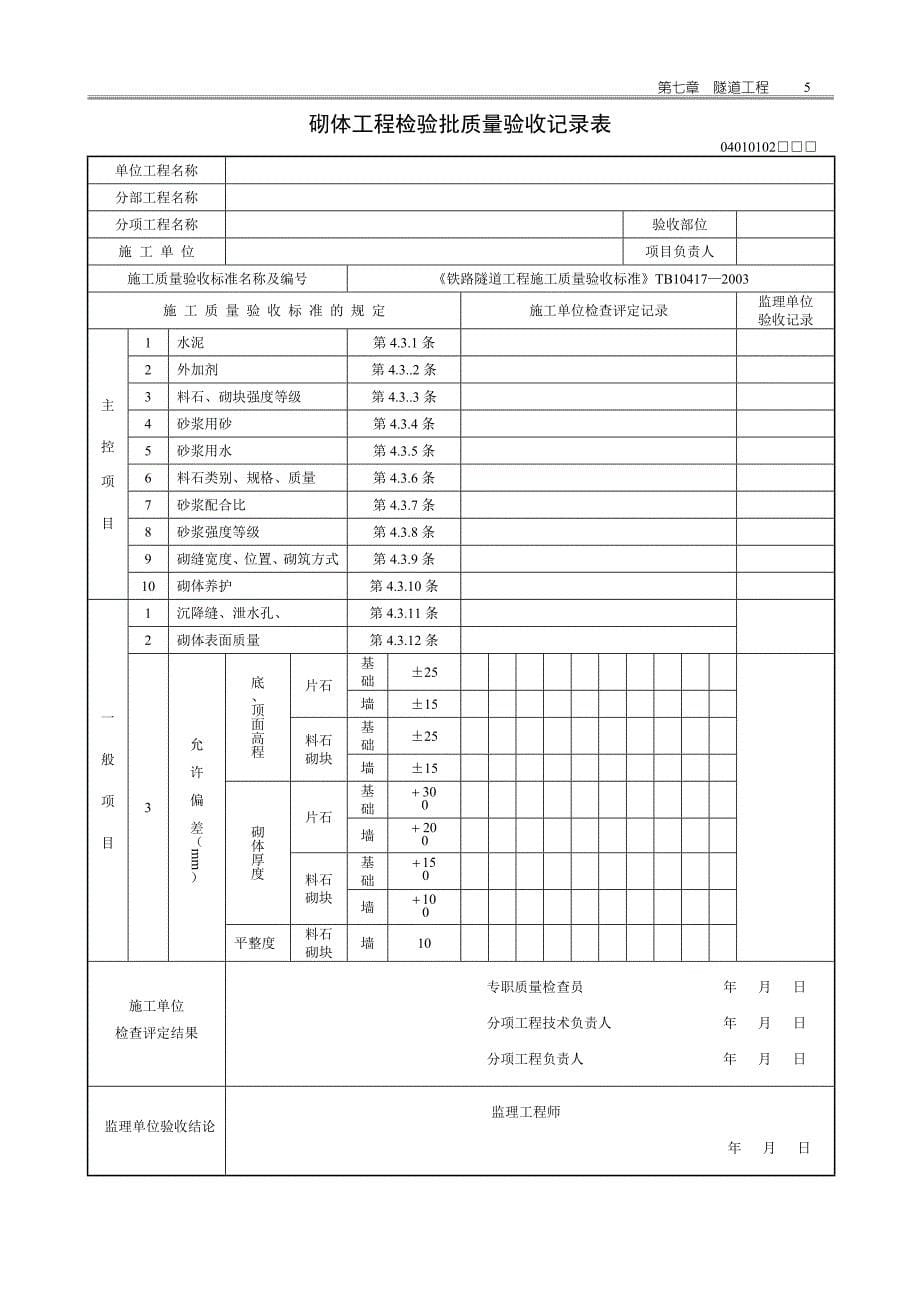 隧道资料表格_第5页