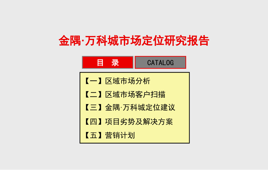 万科地产某项目市场定位研究报告_第1页