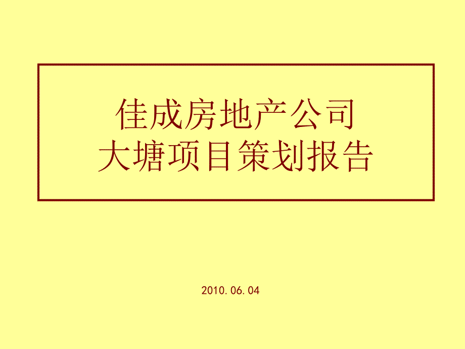 大塘某房地产公司项目管理及策划分析报告_第1页