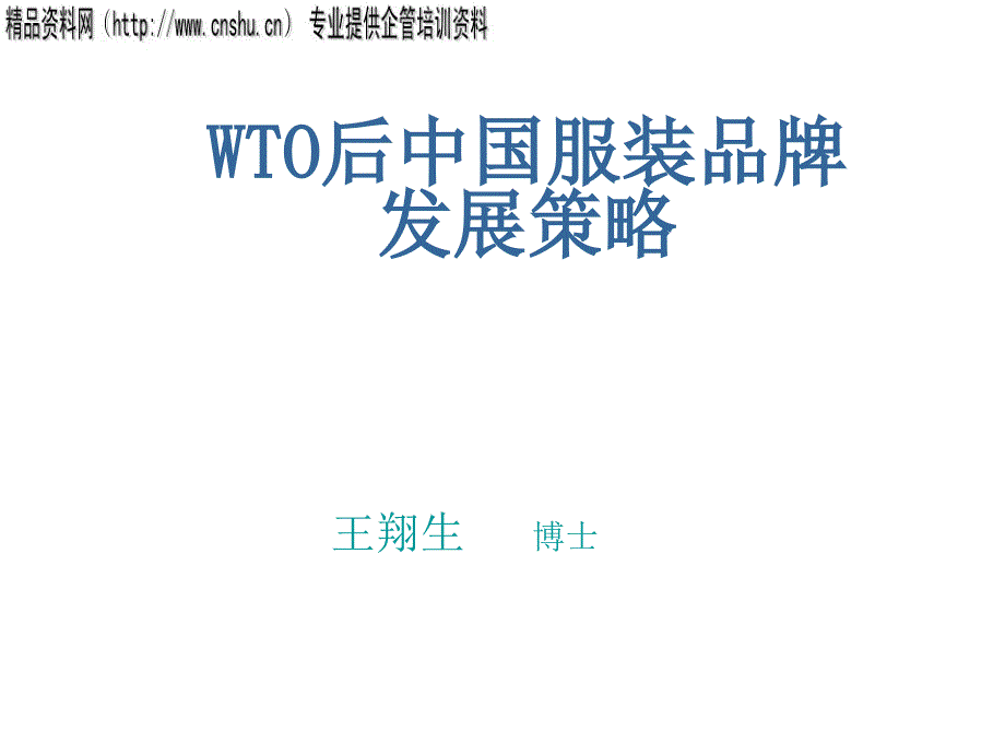 wto后国内服装品牌发展策略_第1页