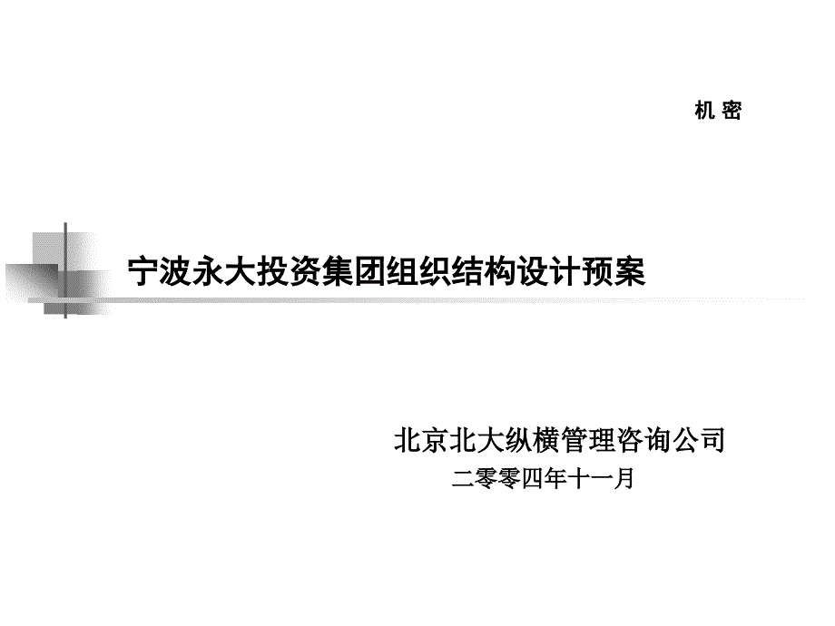 某投资集团组织结构设计预案_第1页