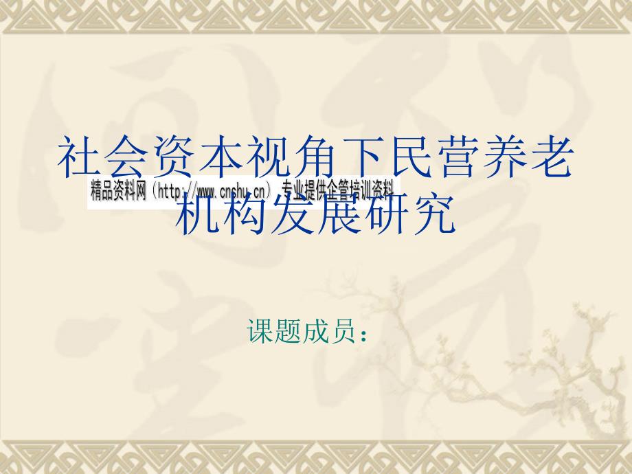 社会资本视角下民营养老机构发展探讨1_第1页