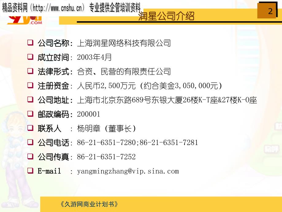 上海某网络科技公司商业计划书_第2页