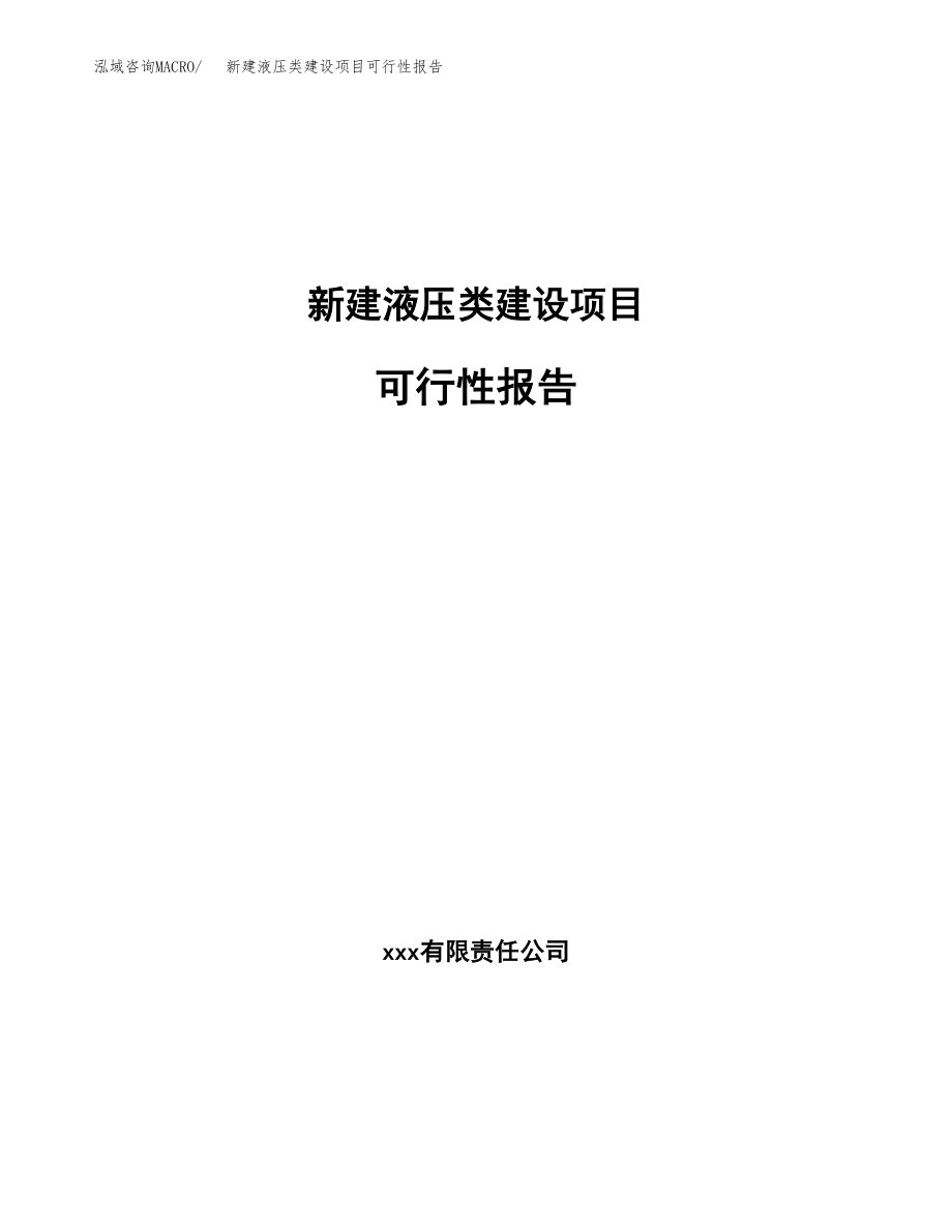 新建液压类建设项目可行性报告模板_第1页