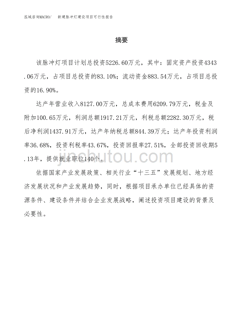 新建脉冲灯建设项目可行性报告模板_第2页