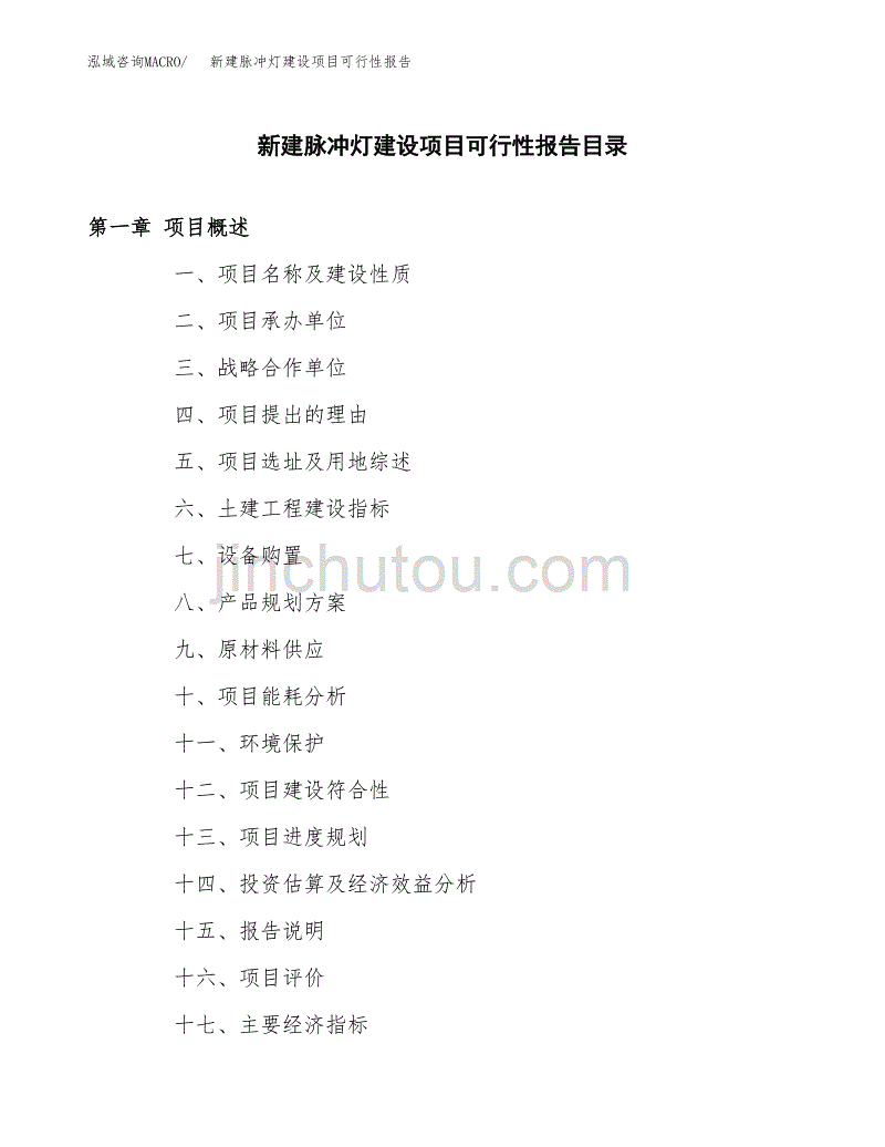 新建脉冲灯建设项目可行性报告模板_第3页