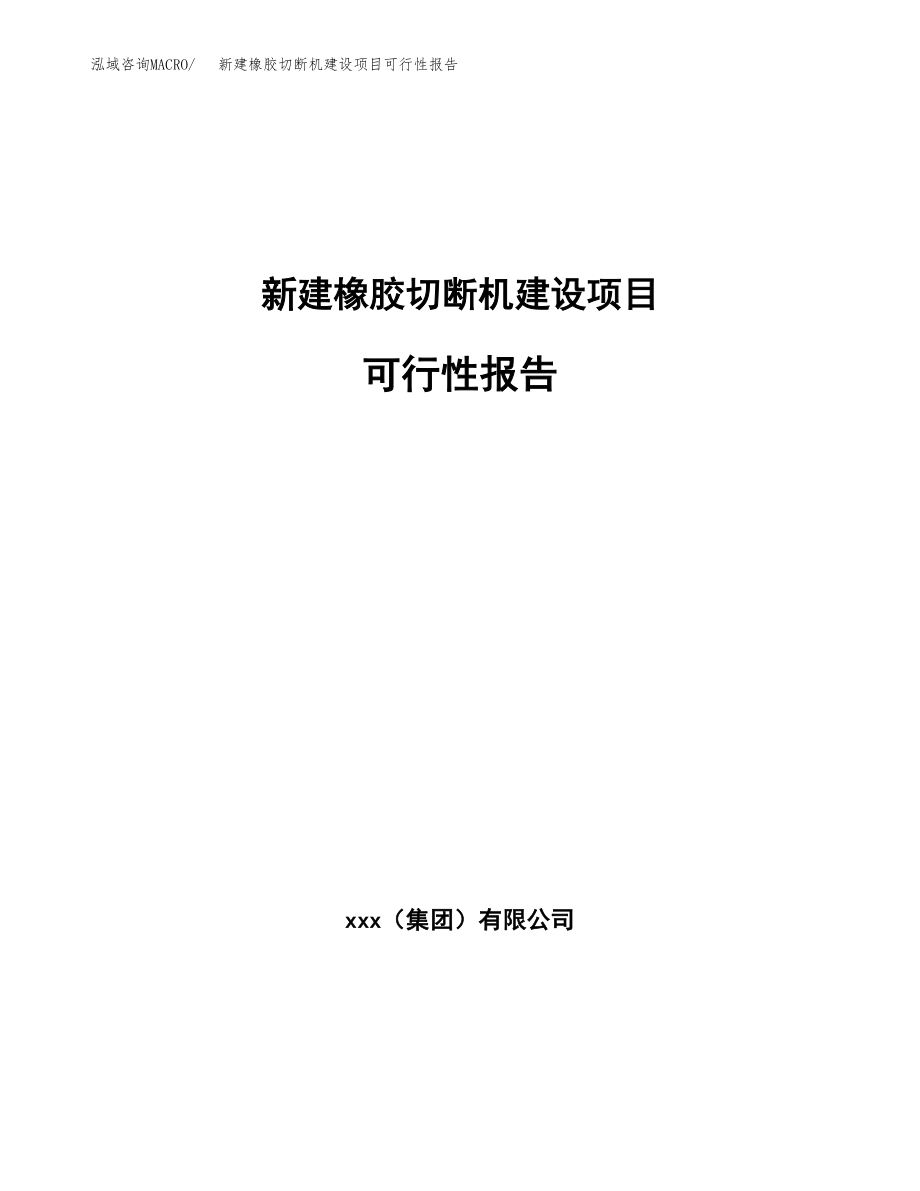 新建橡胶切断机建设项目可行性报告模板_第1页