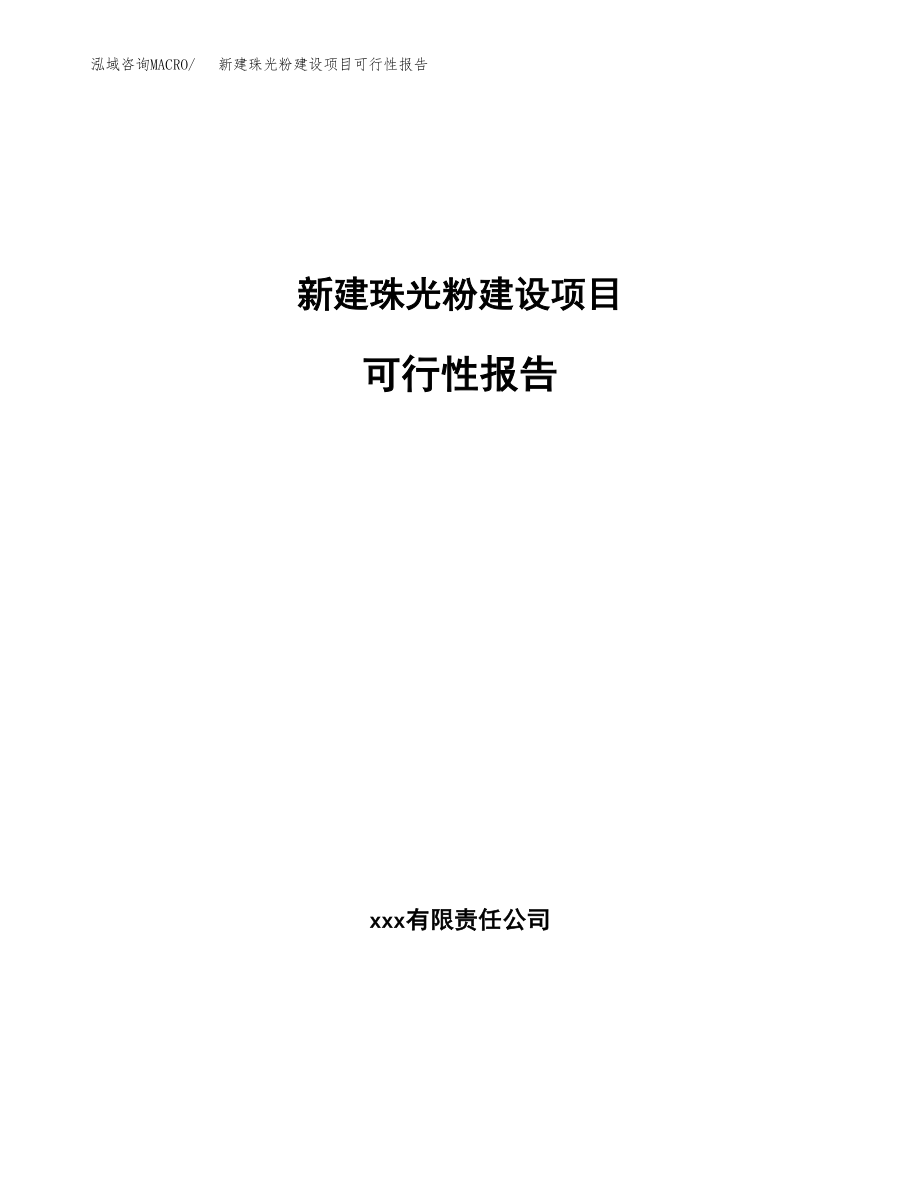 新建珠光粉建设项目可行性报告模板_第1页