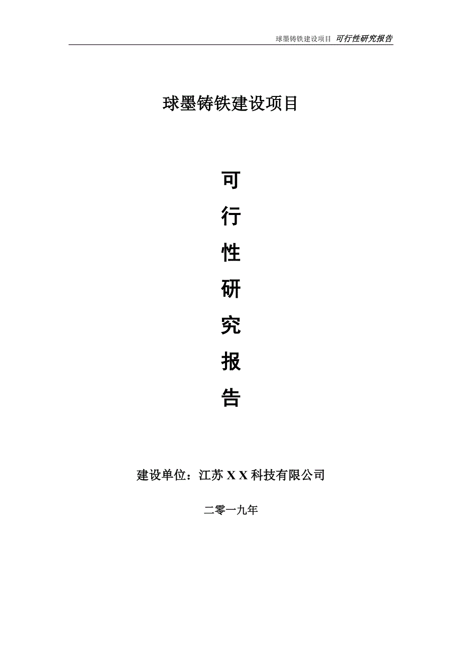 球墨铸铁项目可行性研究报告【备案申请版】_第1页