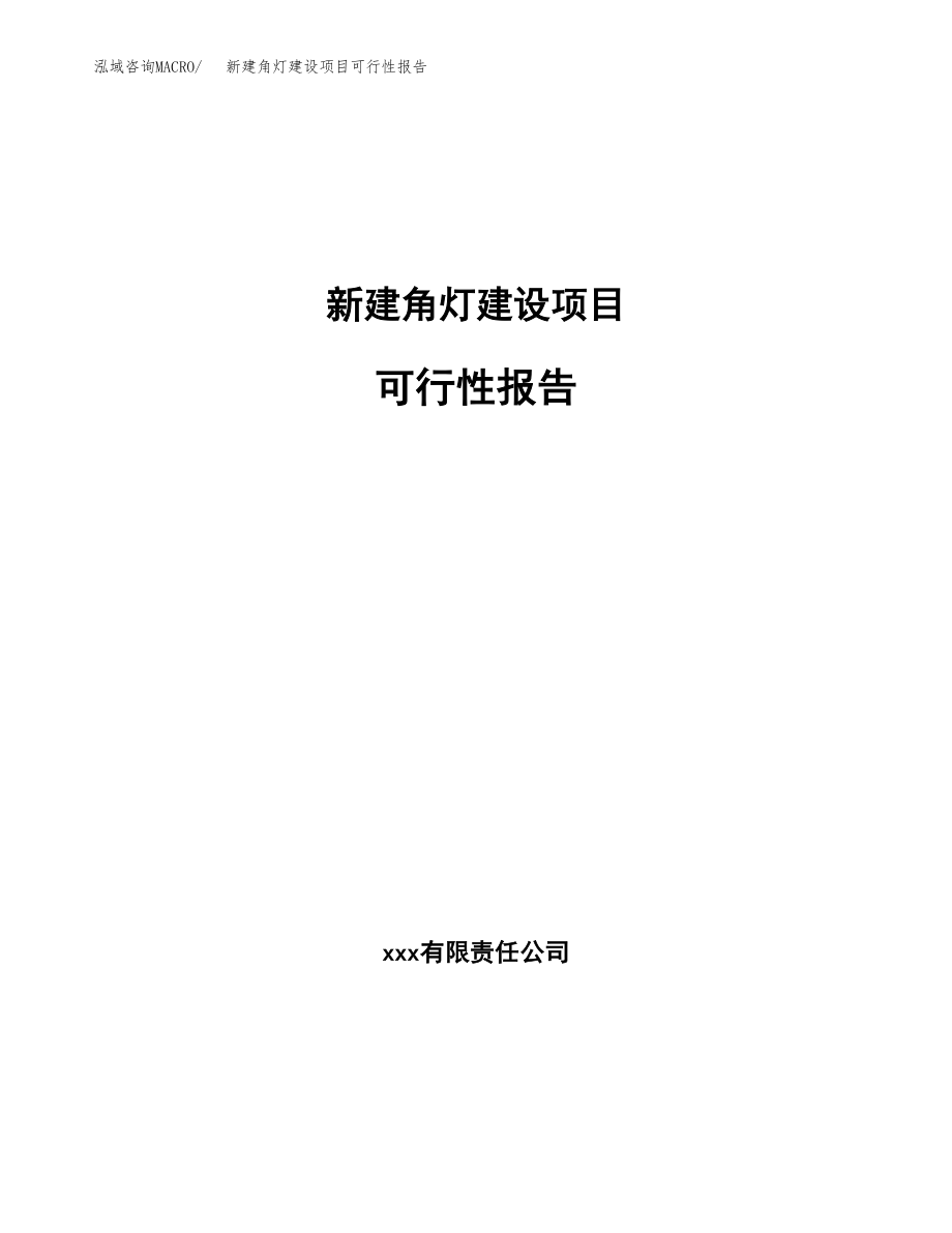 新建角灯建设项目可行性报告模板_第1页