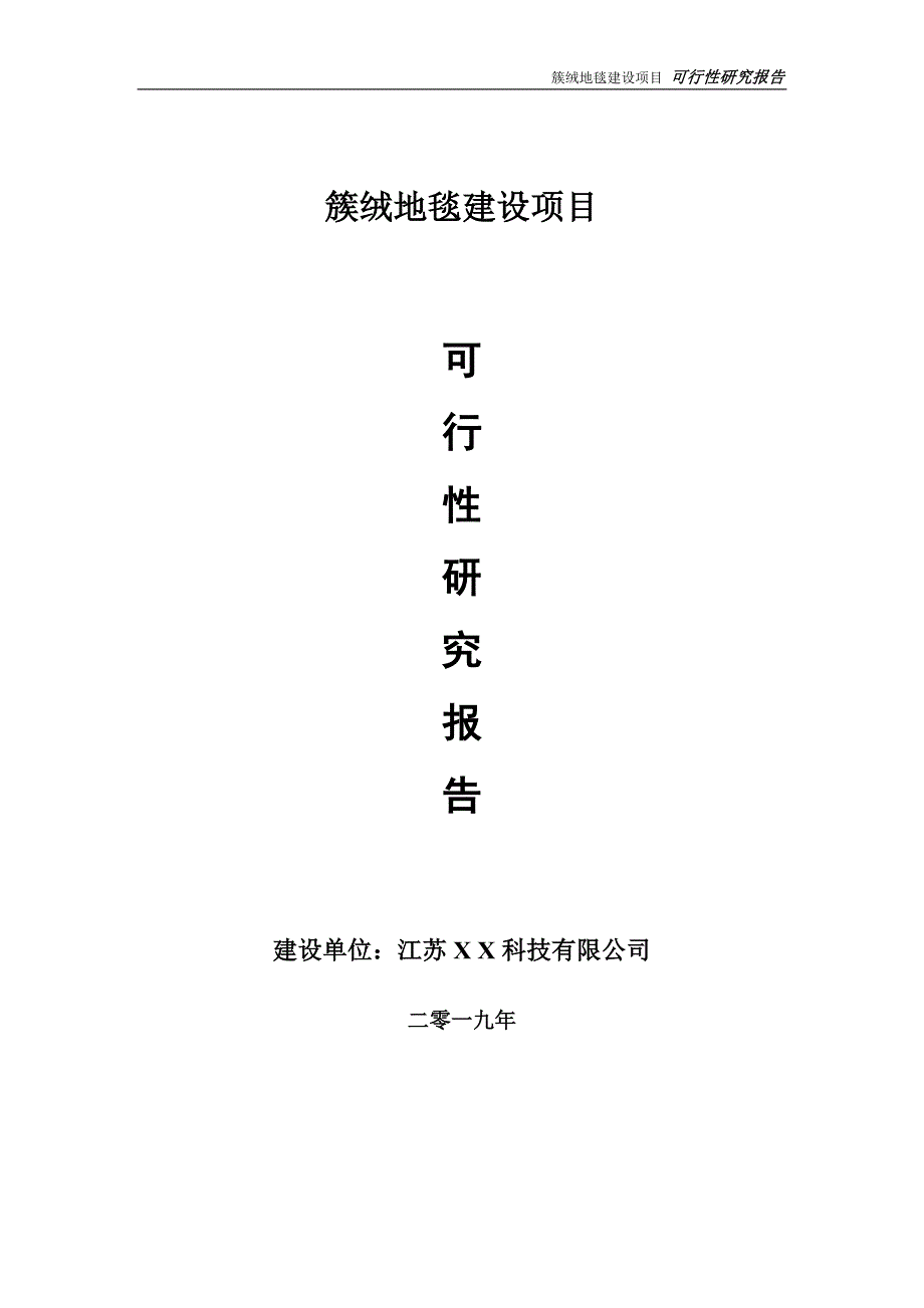 簇绒地毯项目可行性研究报告【备案申请版】_第1页